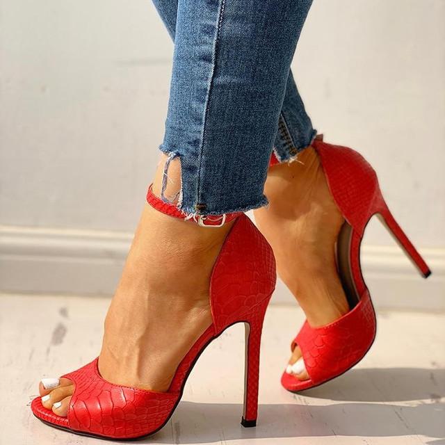 Store Størrelser 41 42 Kvinner Sexy Sandaler Damer Høyhælsko Klubb Fest Pumps Damer Mote Hæler Sko Kvinners Sommer Fottøy