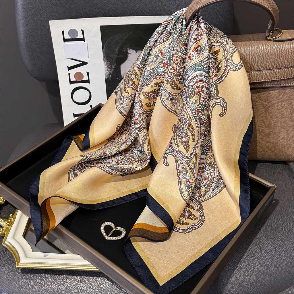 100% Natural Twill Silk Scarf for Women Neck Tie Double Side Female Foulard Shawl High Quality Square Hijab Bufanda Scarves 65cm