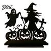 Haunted House Decoration Witch Wooden Table Centerpiece Spooky Castle Black Cat Standing Halloween