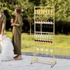 5 Tiers Iron Champagne Display Stand,Gold Champagne Rack Shelf Floor Mount 66*42*167cm for Weddings,Graduation