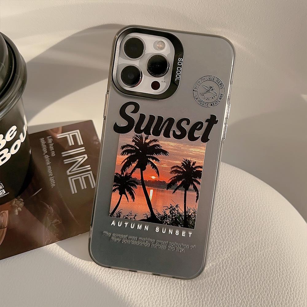 Sunset Coconut Tree Phone Case for iPhone 13, iPhone 15, iPhone 16 Pro Max