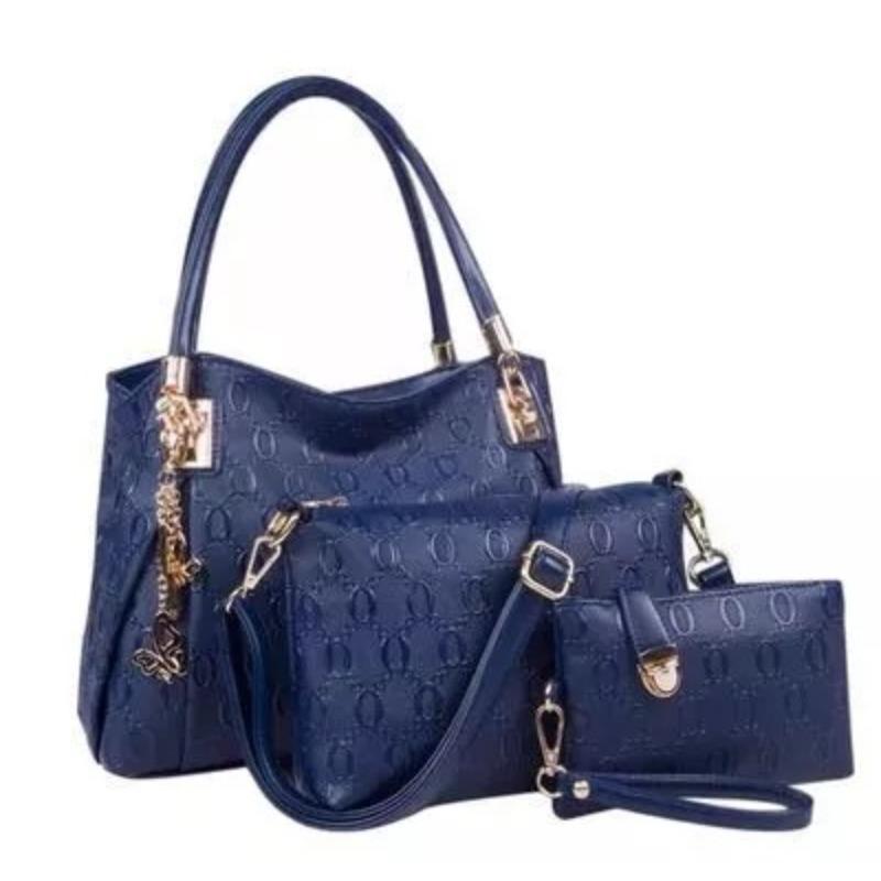 сумка женская сумка, трехсекционная сумка, элегантная, портативная, на плечо, через плечо, одна штука синий