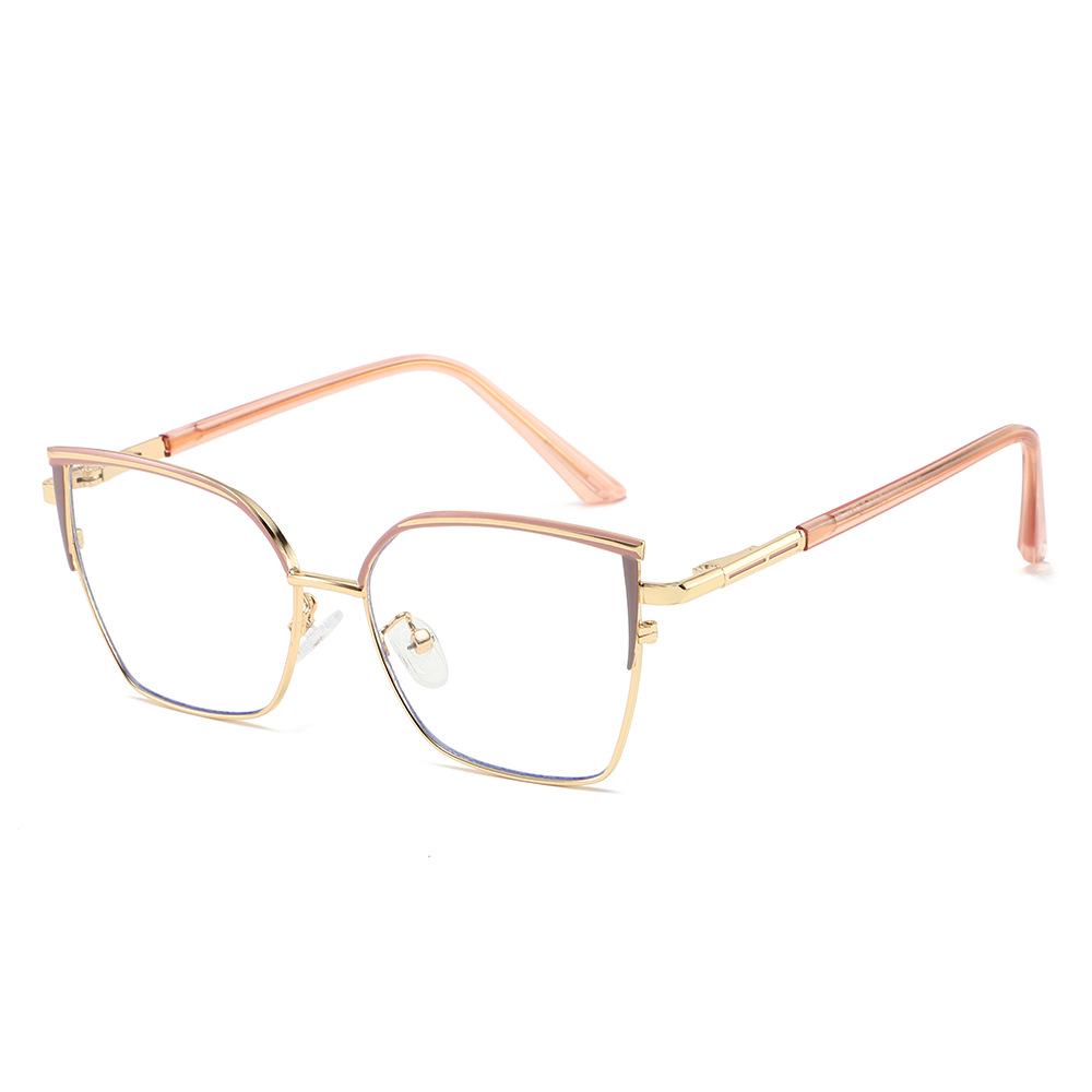 Color-Changing Anti-Blue Light Retro Cat-Eye Glasses with Metal Frame