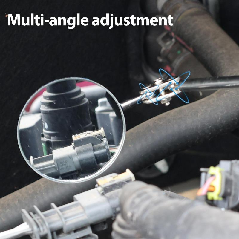 Extendible Inspection Rotatable Mirror Auto Telescoping Inspection Round Mirror Extending Hand Tools Set Detection Tool