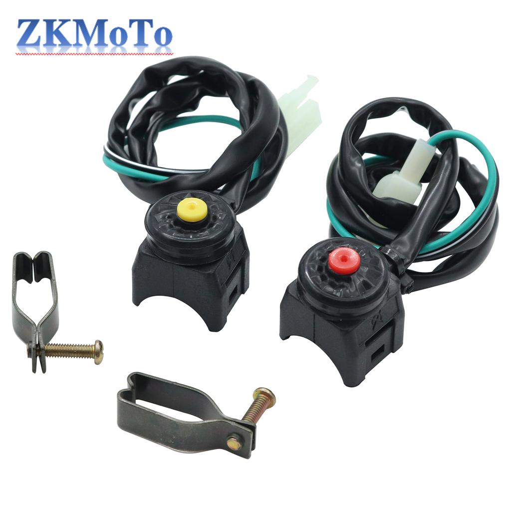 Universal Motorcycle Kill Switch Red Push Button Horn Starter Dirt Bike ATV UTV Dual Sport For 22mm Handlebar Mounted Bars