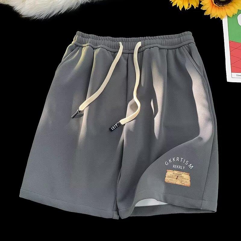 

Ретро повседневные спортивные брюки шорты мужские летние свободные и универсальные подростковые модные спортивные брюки с пятью точками 5XL темно-серого