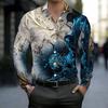 Men Collared Shirt Multicolor Vintage Paisley Diamond Floral Print Long Sleeve Button Down Top