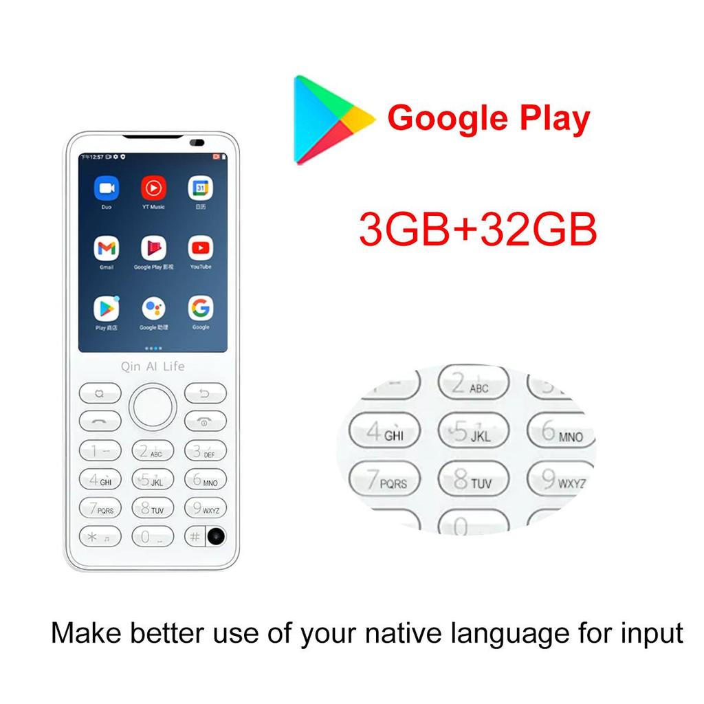 QIN F21 Pro Inteligentny telefon z ekranem dotykowym Wi-Fi + 2,8 cala 3 GB + 32 GB Bluetooth 5.0 480 * 640 Telefon w wersji globalnej