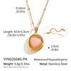 X&L Sweet Heart Irregular Wavy Pink Natural Stone Pendant Necklace 18K Gold Plated Stainless Steel Waterproof Fashion Jewelry