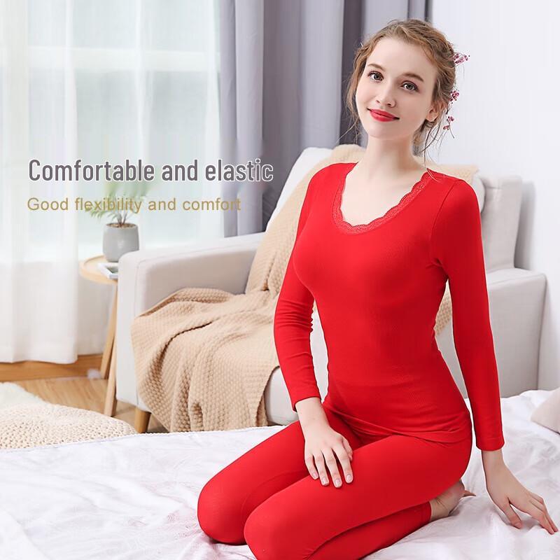 LANGSHA Women's Thin Cotton Thermal Underwear Set