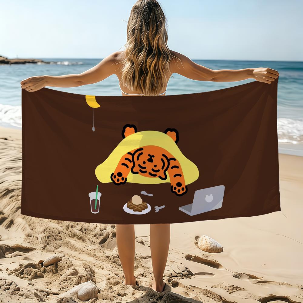 

Fashion M-Muzik Luxury T-Tiger Towel Beach Towel Oversized Quick Dry Towel Absorbent Soft Swim BeachTowels for Men Women W30*H60(CM)