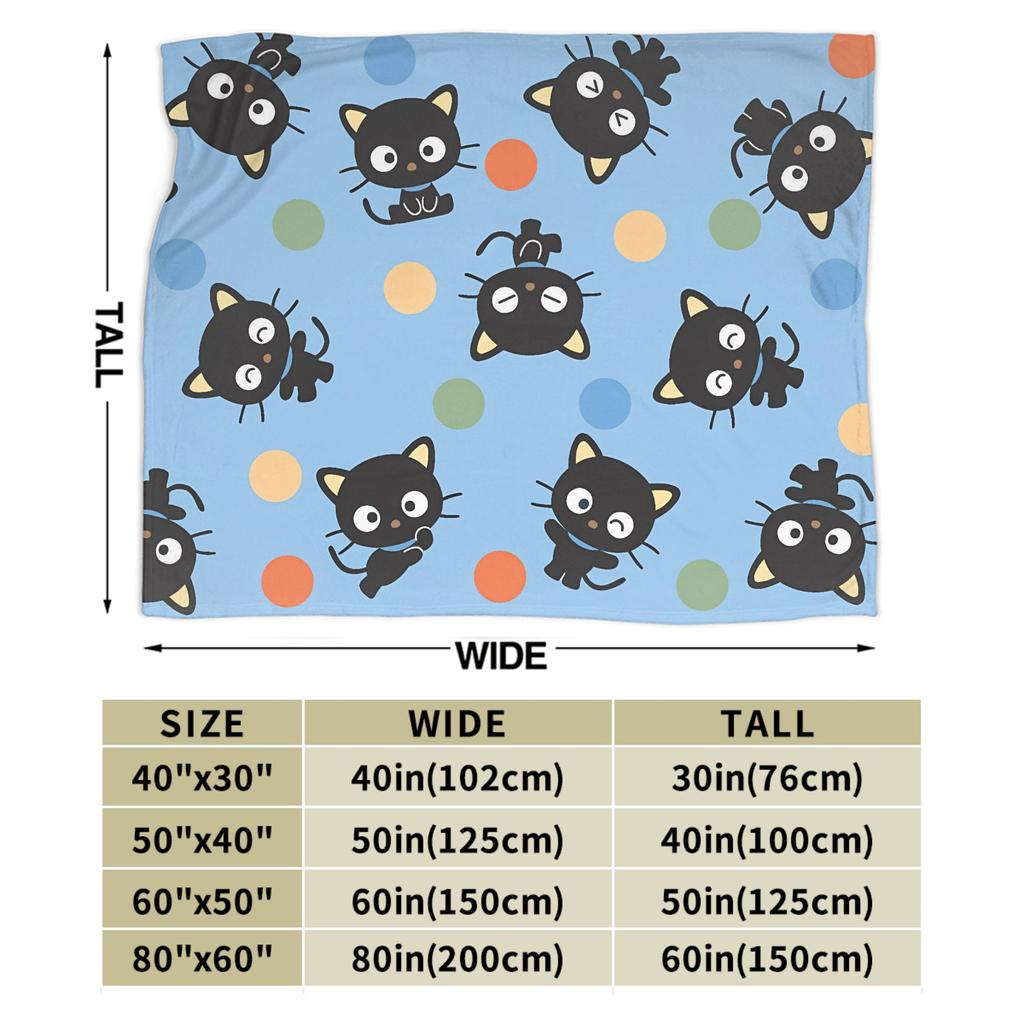 Warm Soft Blanket Girls Boys Picnic Cute Chococats Throw Blanket Black Cat Flannel Bedspread For Couch Chair Sofa Bed Funny