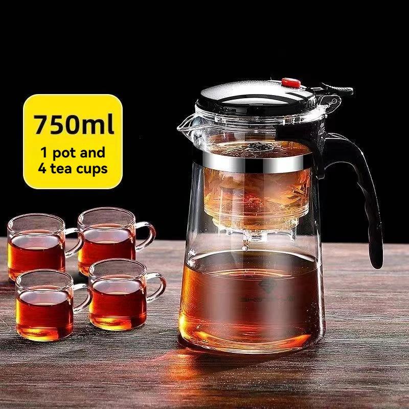 

Стеклянный чайник, чайник с ситечком, термостойкий стеклянный чайник для цветущего чая и листового чая, цветочный чайник