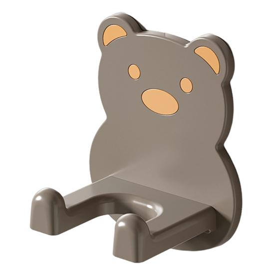 Wall Mounted Hair Dryer Stand Cute Bear Design Strong Bearing Capacity Easy Installation Universal Blow Dryer Holder