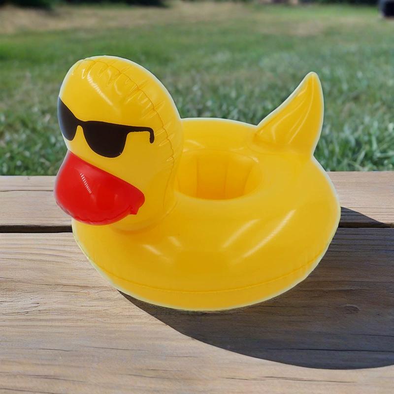 Duck Inflatable Toys Cup Holder Summer Outdoor Pool Beach Water Party Floating Drink Cup Holder Sunglasses Duck Inflatable Model