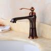European Style Black Retro Hot and Cold Mixed Water Basin Faucet Copper Alloy Antique Topaz Wash Basin Faucet Bathtub Faucet