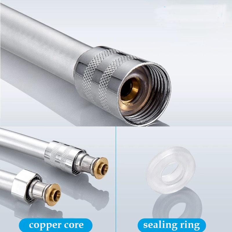 1.5M2M Pvc Flexible Shower Hose Blacksilver Handheld Shower Head Special Hose Bathroom Accessories