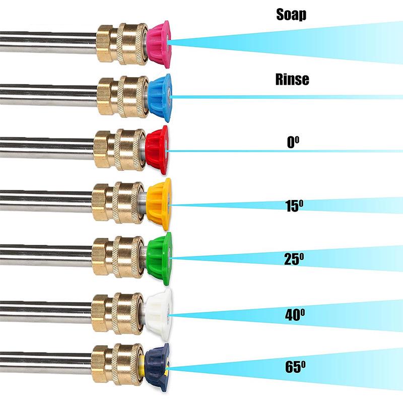 High-Pressure Car Wash Water Gun with 5-Color Nozzle Set and Quick Connect Base Lock