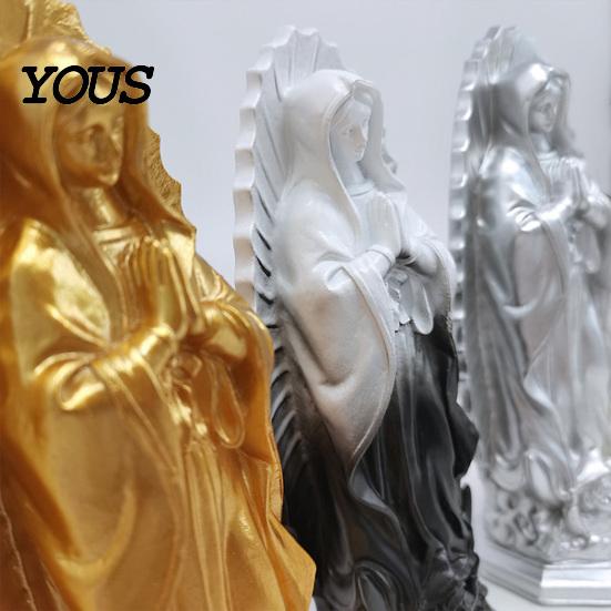 Decorative Holy Figures for Desk Our Lady of Guadalupe Mexico Sculpture Statue, Resin Virgin Mary Figurine, Baptism Souvenirs Religious
