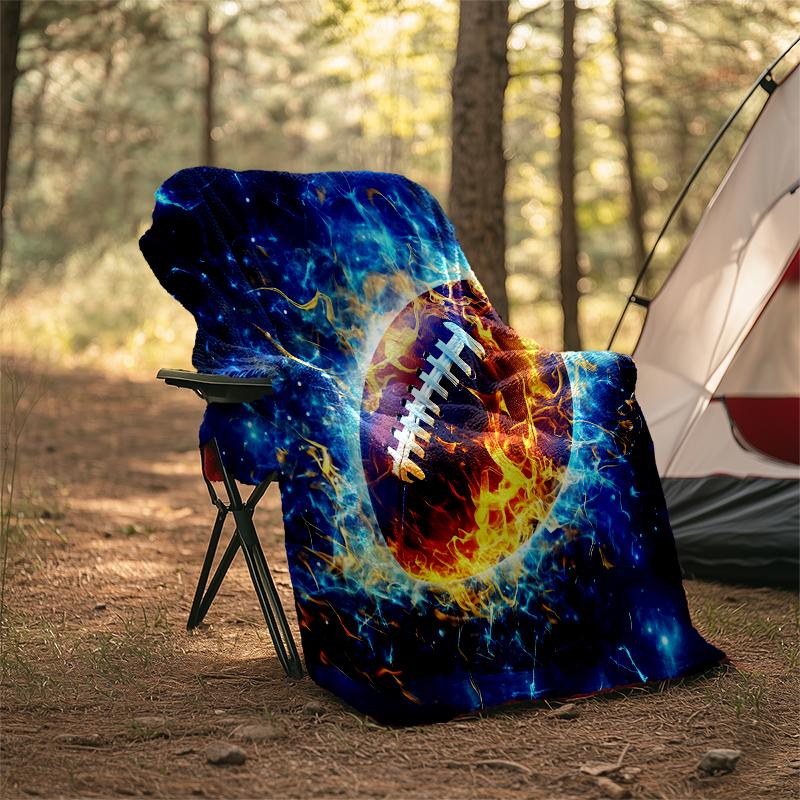 American football Theme Printed Blanket - Perfect for Couch, Bed, Travel & Outdoor Use | Machine Washable, Cozy & Durable.