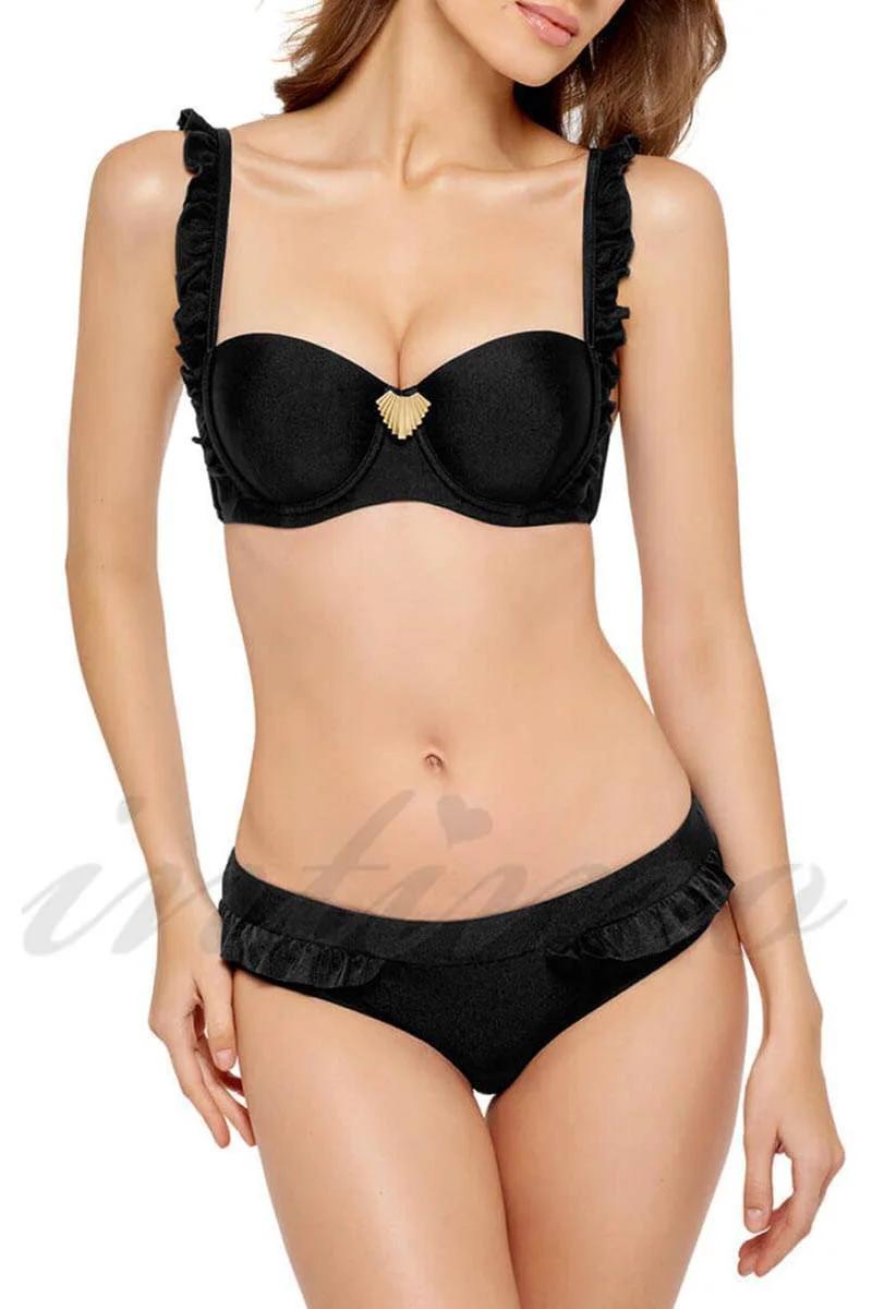 

Купальник Push Up, плавки сліп Marc & Andre (62881) 42D/S прозорий колір чорний