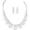 Luxury Sparkling Rhinestone Necklace Earrings Two-piece Set