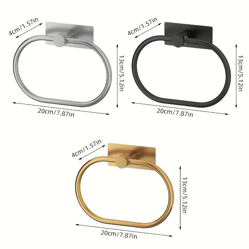 Handtuchhalter aus Edelstahl, selbstklebend, für Badezimmer, Handtücher, schwarz, Waschhandtuchhalter, Ring, Schiene, Bar, Aufbewahrungszubehör für die Küche