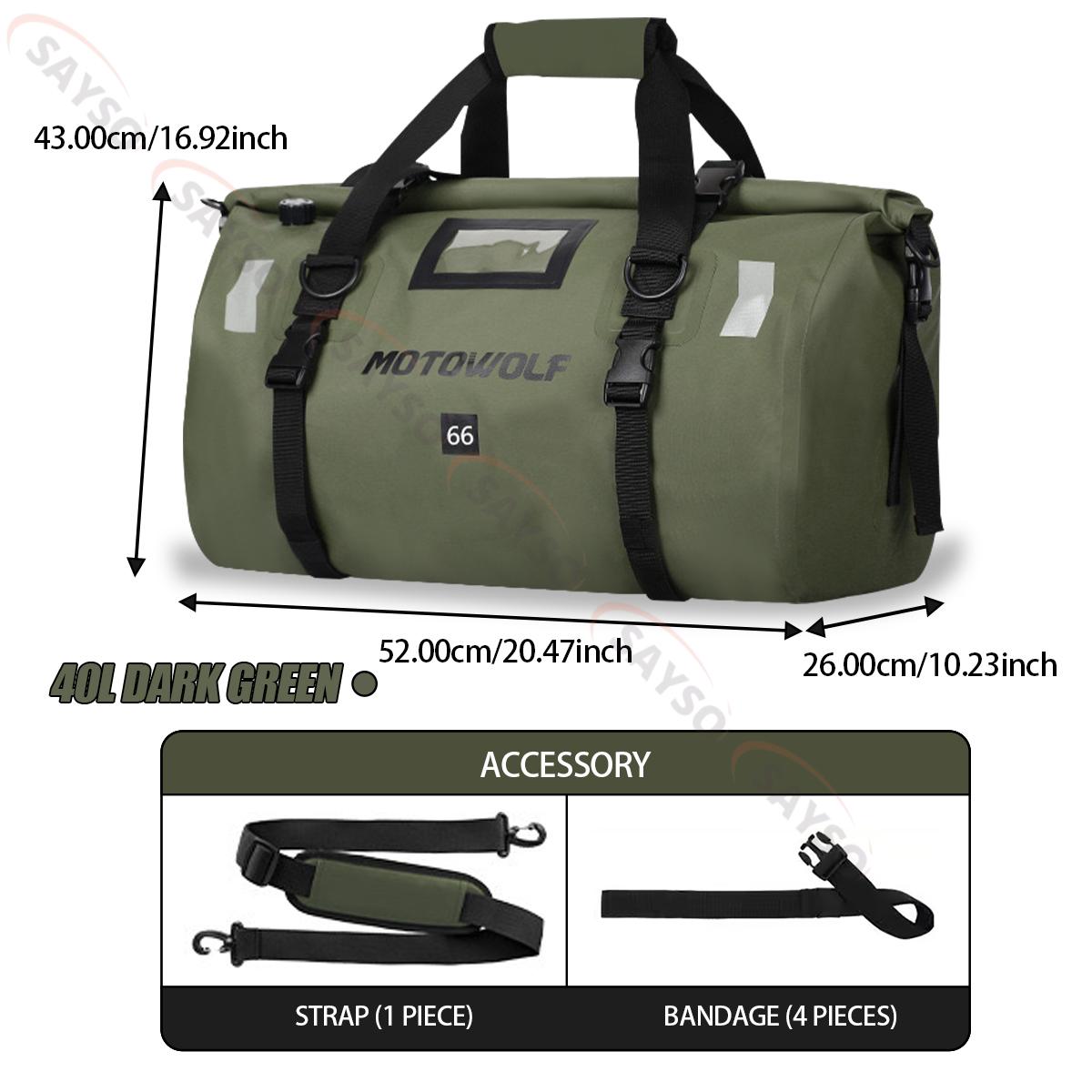 

Motorcycle Waterproof Tail Bag Travel Outdoor Dry Luggage Roll Pack Bag 20 /40/66 Motorbike Luggage Backpack Motorcycle Seat Bag