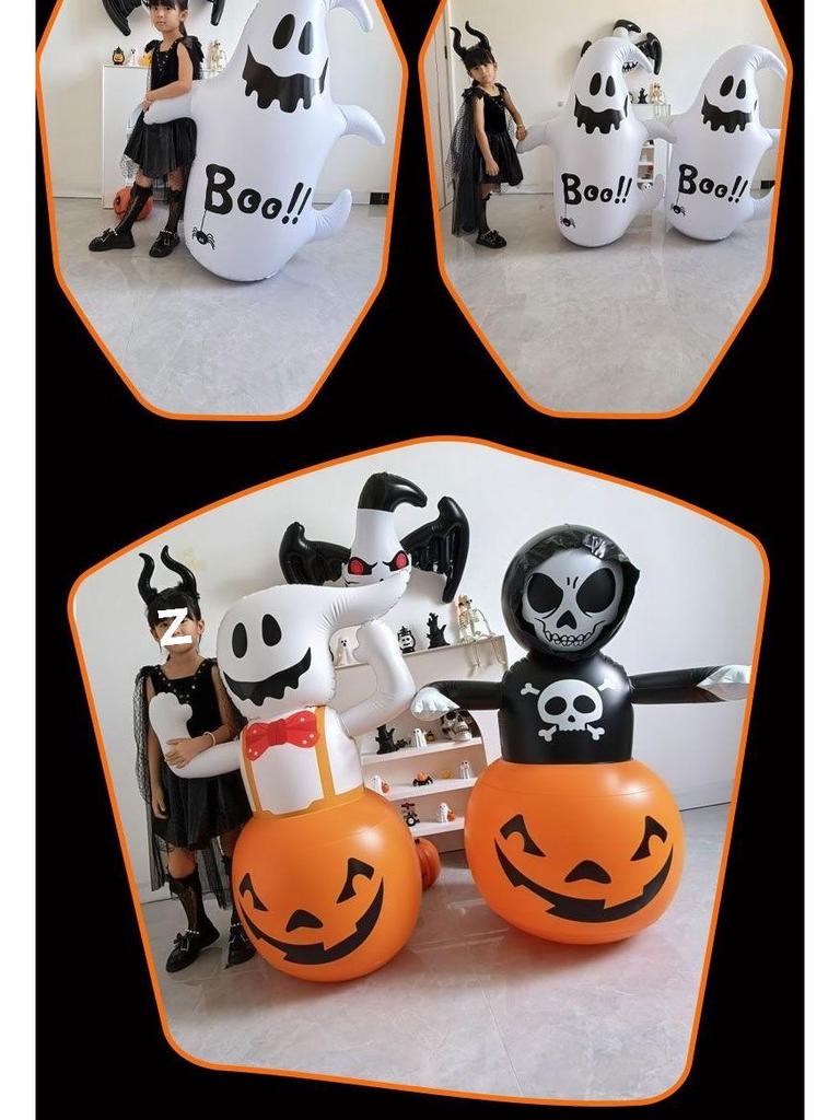 Halloween Pumpkin Ghost Inflatable Lantern for Decor & Costumes