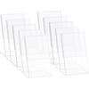 HESIN 10 Pack Acrylic Sign Holder 3.5x 5 Acrylic Store Price Tag L Shape Portrait Version Rack with Slant Back for Notice, Info, Menu, Price Sheet,