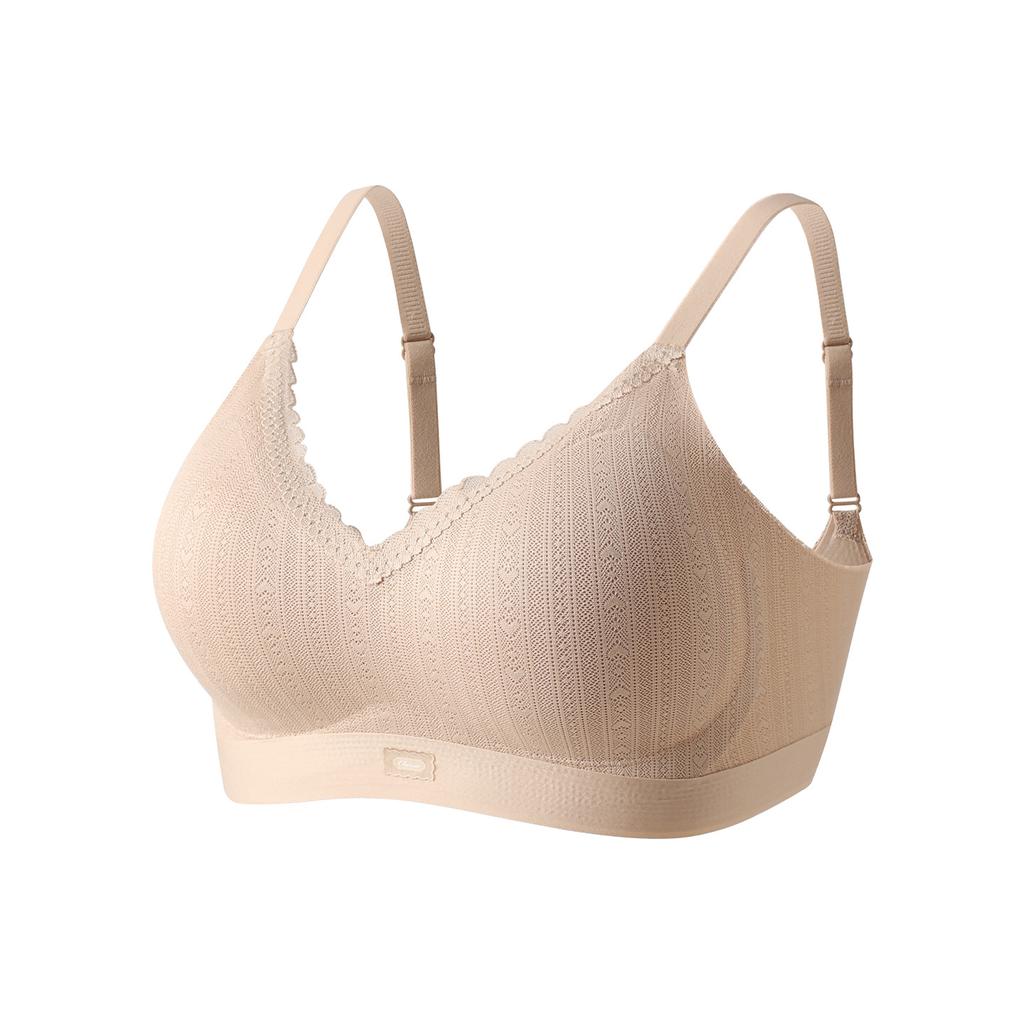 Small lace texture soft support women gather bra small chest no steel ring