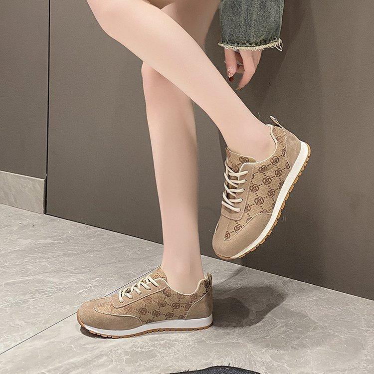 Color Matching Cross-strap Casual Single Shoes Spring and Autumn New Comfortable Versatile Sports Shoes Large Size Women's Shoes