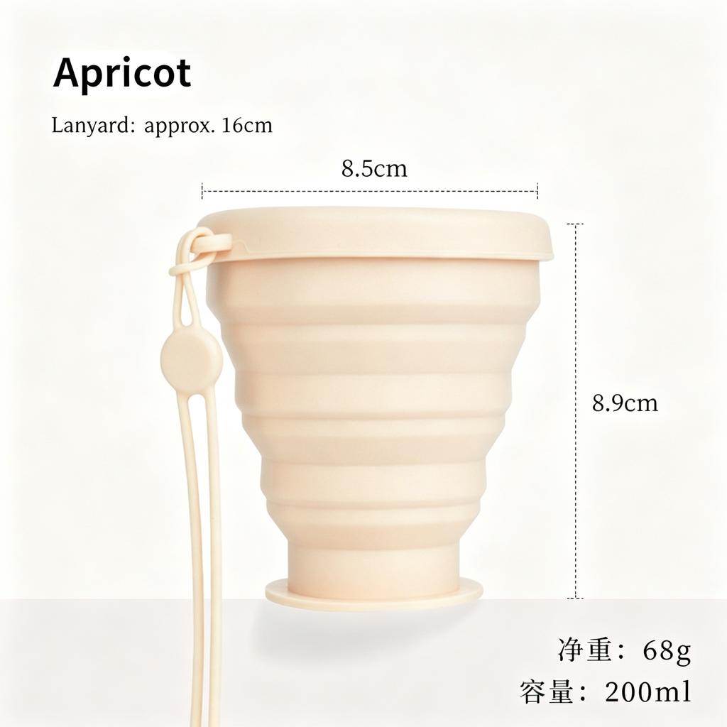 Ins Style Collapsible Silicone Water Cup, Portable Foldable Travel Mug for Camping & Washing