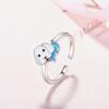 Beautiful Fashion Cute Animal Dripping 925 Sterling Silver Jewelry Zodiac Puppy Sweet Dog Female Gift Opening Rings Xzr032