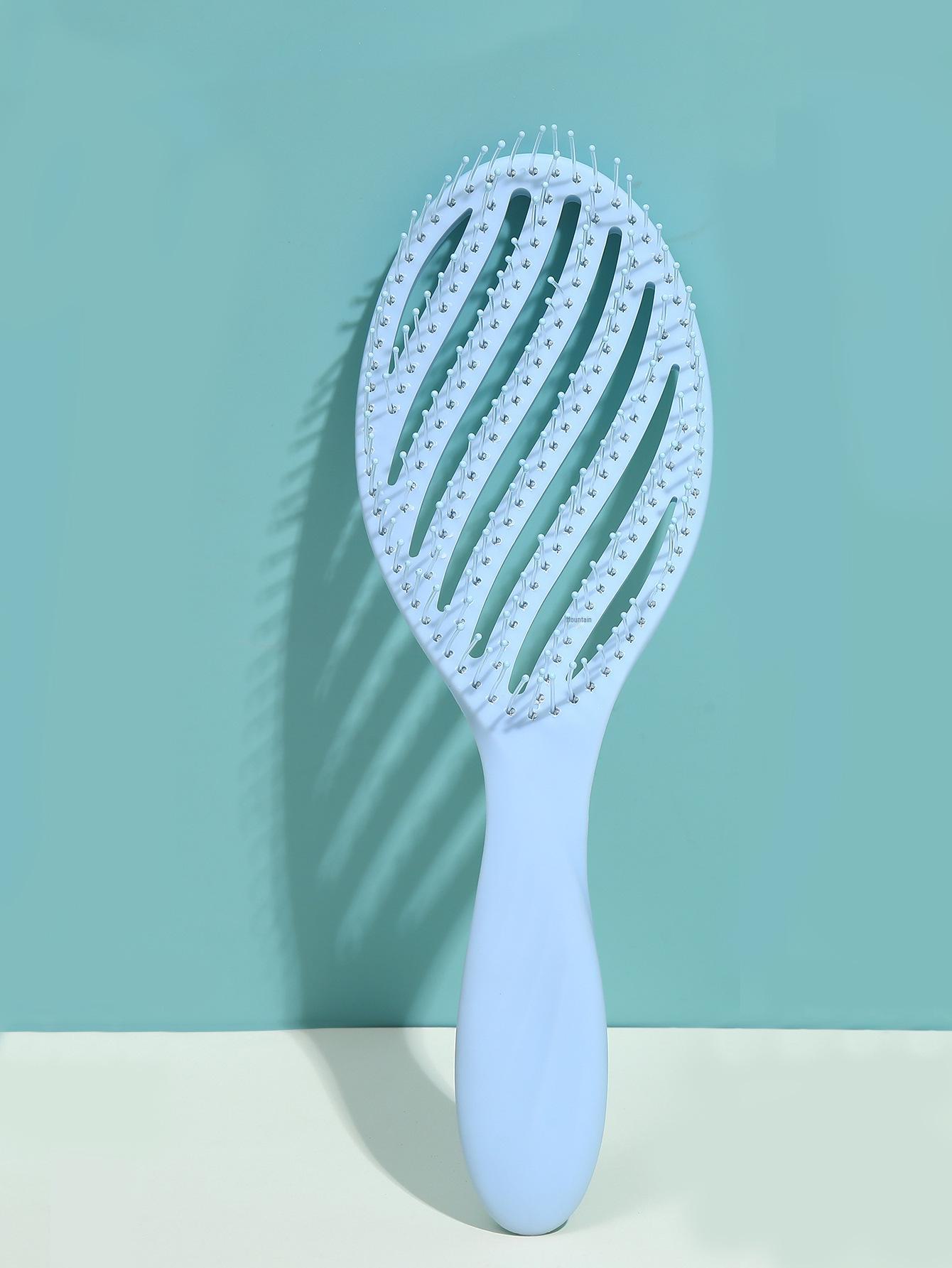 

Большая изогнутая расческа Macaron для массажа кожи головы — мужская расческа для укладки пушистых, вьющихся волос с дугообразным дизайном с девятью ребрами. синий