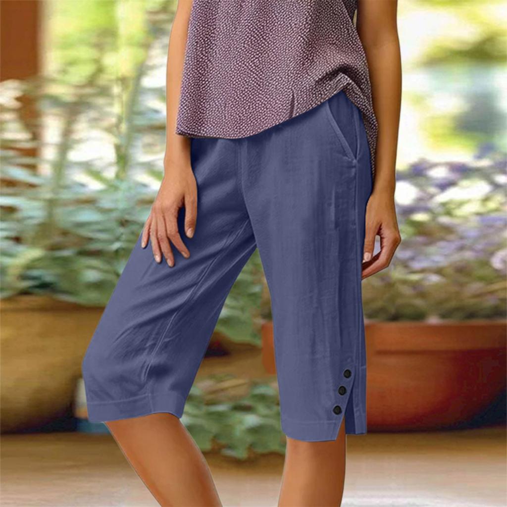 Women's Work Casual Cropped Pant High Waisted Business Casual Tapered Utility Jogger With Pockets