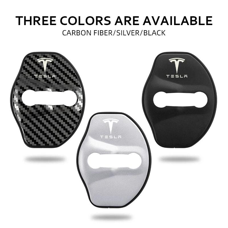 For High-quality Matte Car Door Lock Cover Auto Emblems Case For Tesla Model 3 Model X Y Style Roadster Accessories