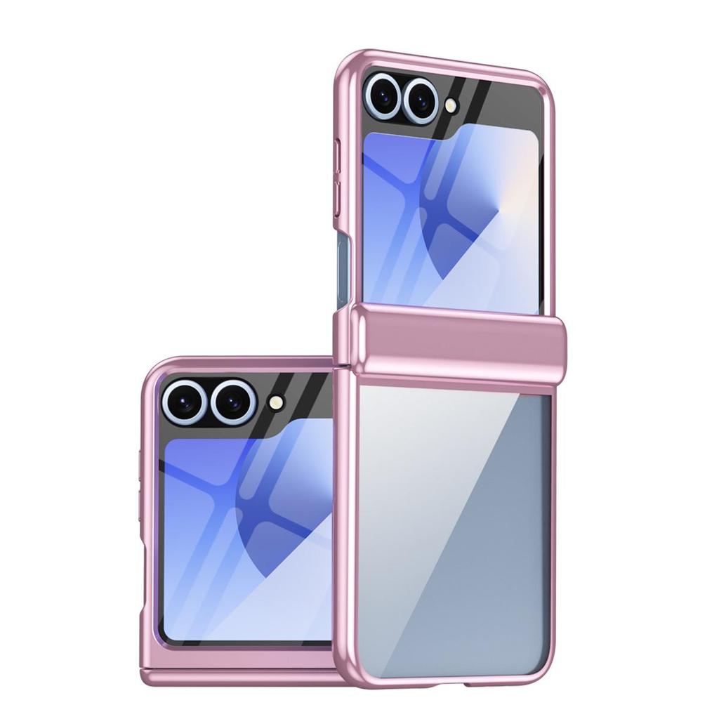 Samsung Z Flip8/7 Electroplated Transparent Full Coverage Case with Foldable Screen Protection