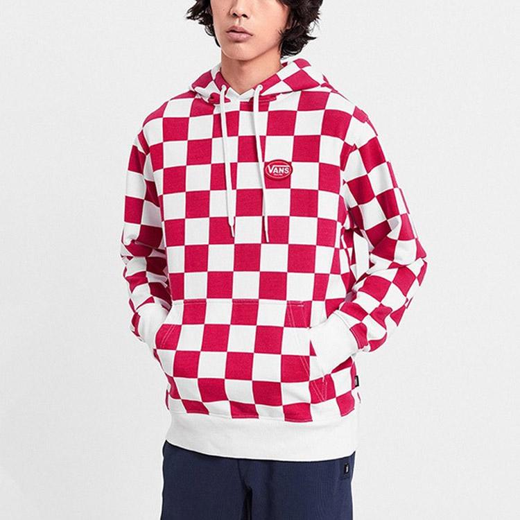 Vans Exclusive Checkerboard Hoodie Men Hoodie Red White VN0A4URI0PZ