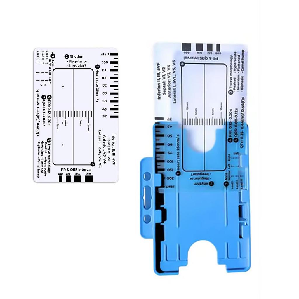 Professional Pocket Card 7 Step Ruler For Easy Electrocardiogram Assessment Reference Guide Efficient Heart Data Reading