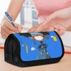 1pc Doodle Design Double Layer Flip Pencil Case - Large Capacity Zipper Closure, Durable Polyester Oval School & Office Supplies Organizer, Portable F