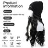 Synthetic Wig Hat Wig Warm Knitted Hat with Water Ripple Curls Women's Hat Wig Suitable for Daily Wear in Winter and Autumn