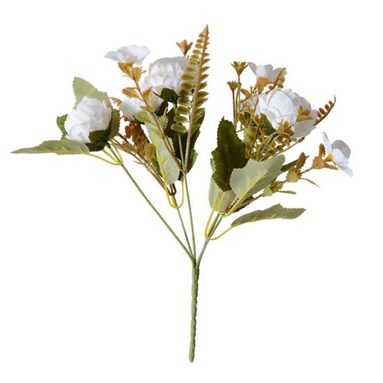 Mixed Artificial Flowers Bouquet Fake Peony Rose Hydrangea Flower for Vase Faux Silk