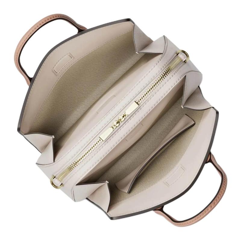 MICHAEL KORS Laila Adjustable Detachable Shoulder Strap Contrast Design Brand Logo Charm Artificial Leather Handbag Mini Women's Light Pink