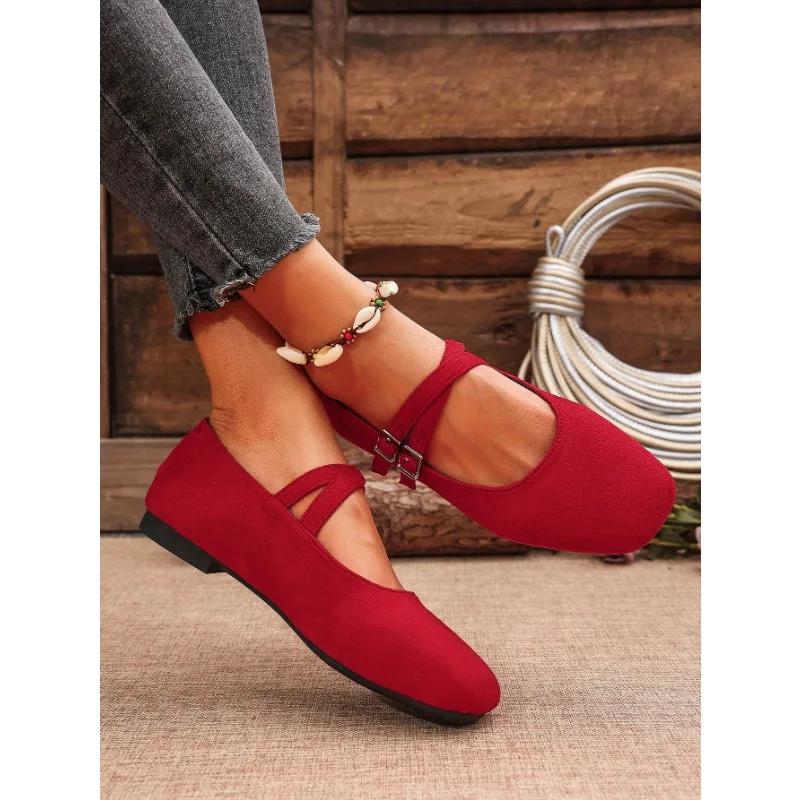Fashion Ballet Flats Women Loafers Barefoot Floors Trend Comfortable Shoes Stylish Red Leisure Leopard Print Color Offer Plus Size 43