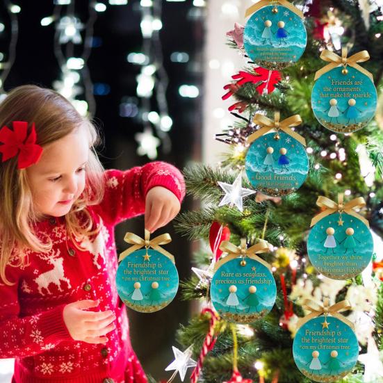 Ručně vyráběná umělecká díla z mořského skla Ozdoba přátelství Nadčasová vzpomínka na přátelství pro nejlepší přátele Umění z mořského skla Závěsná dekorace na vánoční stromek