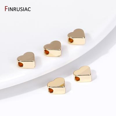 14K Gold Plated Brass Star/Crown/Apple/Heart Spacer Beads Loose Beads For Jewelry Making Supplies DIY Jewelry Accessories