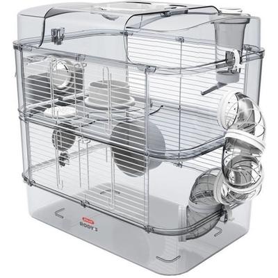Cușcă pe 2 etaje pentru hamsteri, șoareci și gerbili - Rody3 duo - L 41 x d 27 x h 40,5 cm - Alb