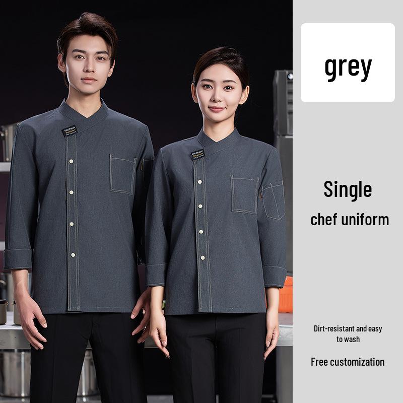 

Quality Chef Uniforms: Autumn/Winter Long Sleeve Catering & Baking Workwear with Logo for Men & Women L