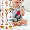 63pcs Temporary Tattoo Bells Temporary Tattoo Stickers Gifts Holly Waterproof Long-lasting Body Stickers Candy Canes For